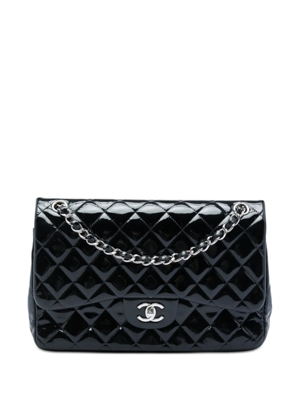 CHANEL Pre-Owned 2014 Jumbo Classic Patent Double Flap shoulder bag - Schwarz
