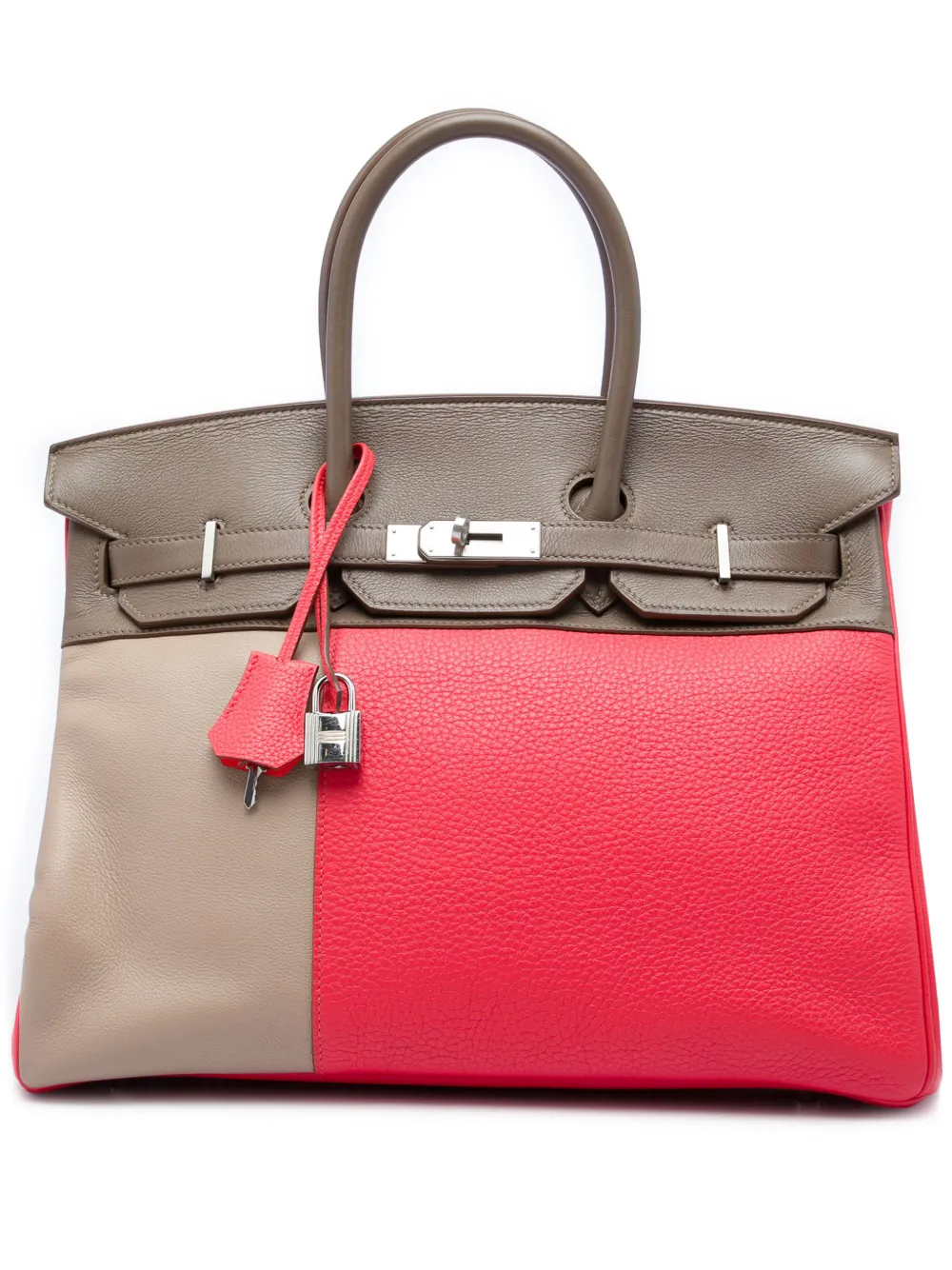 Hermès Pre-Owned 2012 Tricolor Clemence and Swift Birkin Cascade Retourne 35 handbag - Rosa