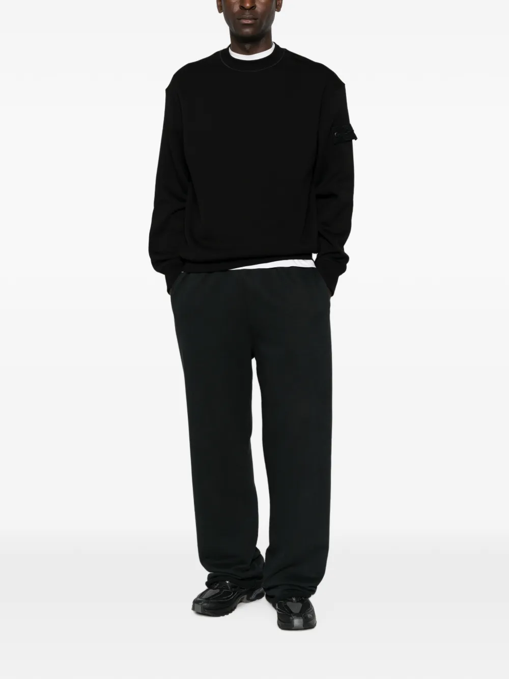 Stone Island Trui met logopatch Zwart
