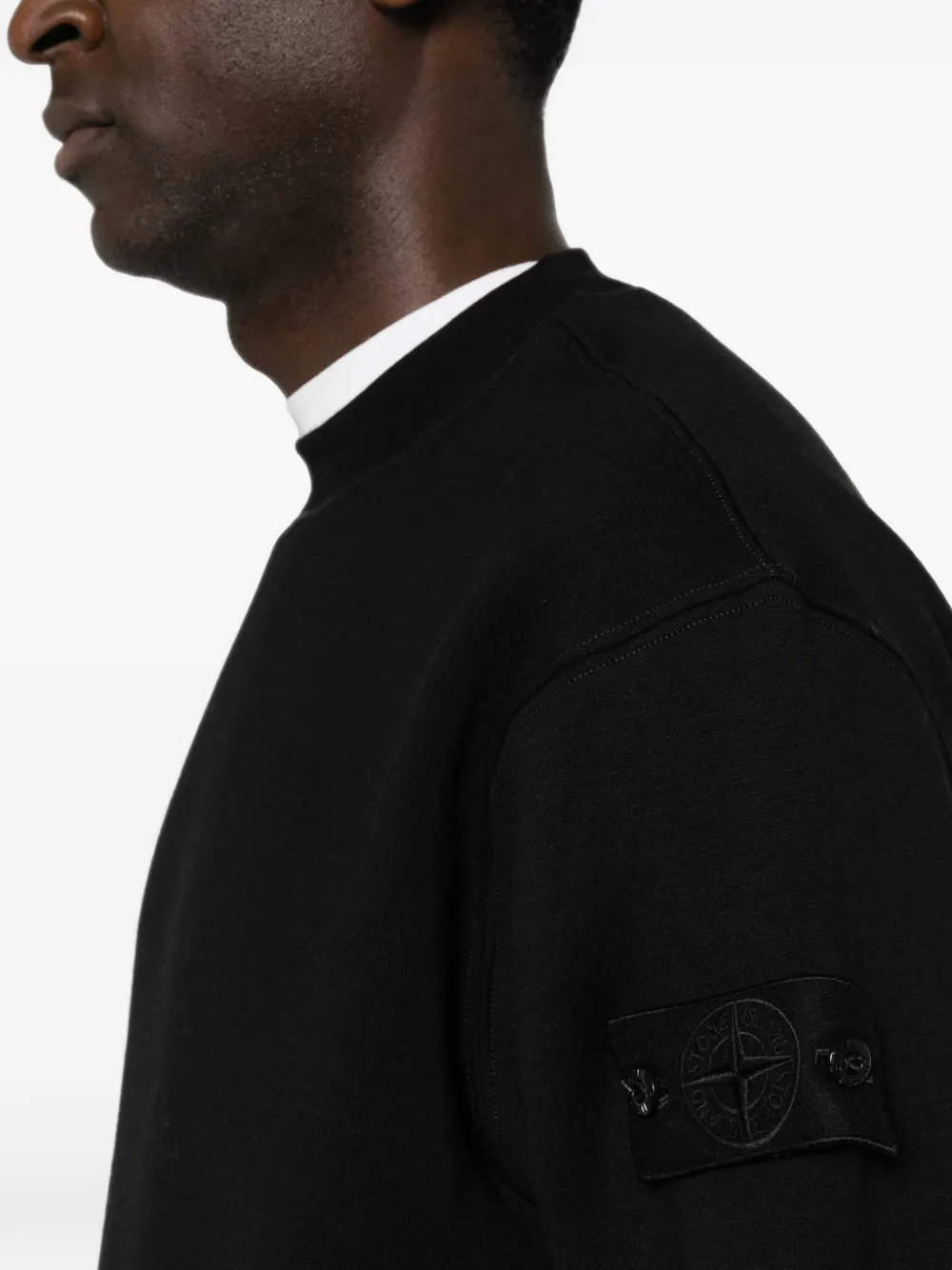 Stone Island Trui met logopatch Zwart