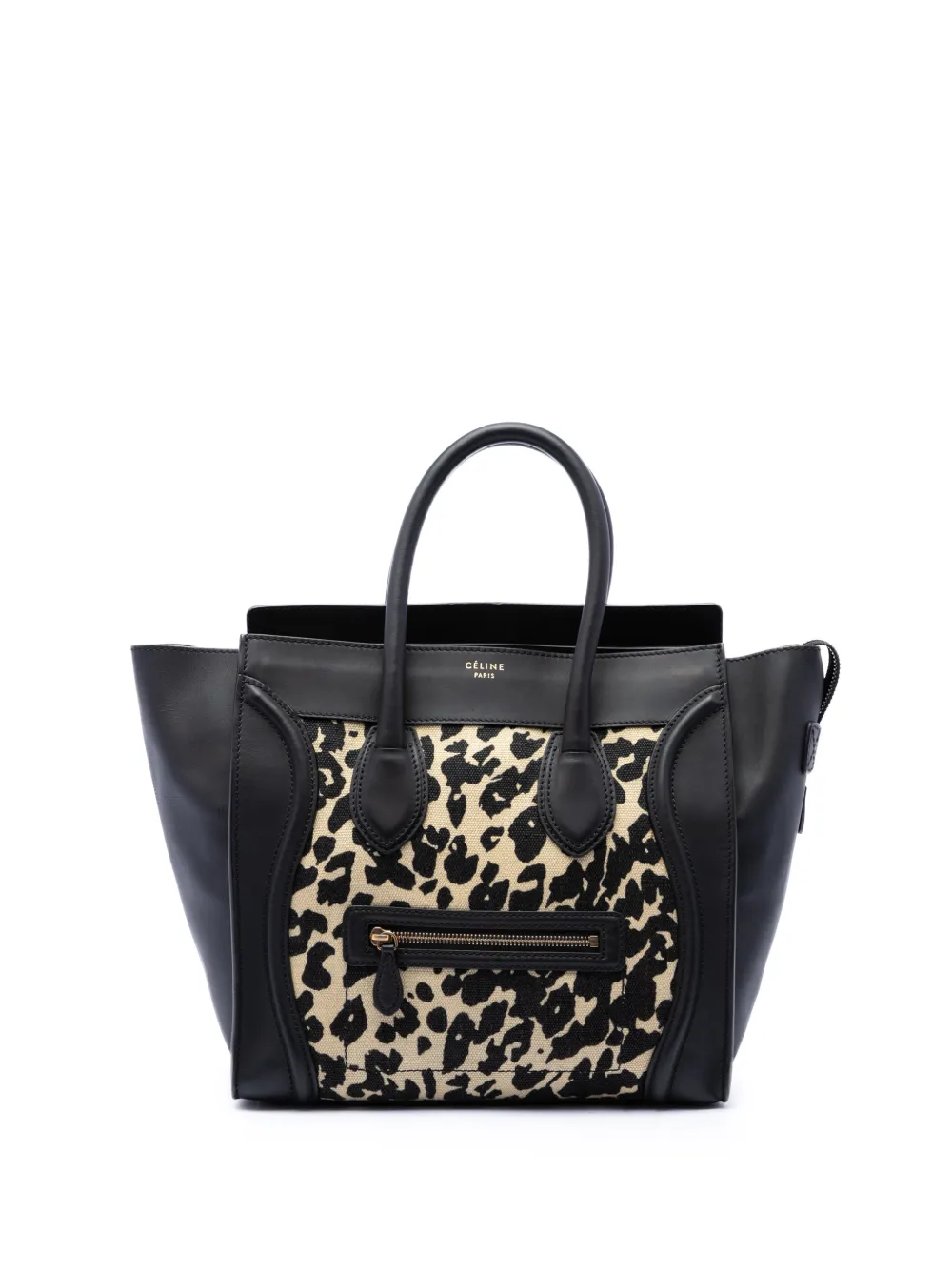 Celine Pre-Owned 2001 Mini Canvas Leopard Print Luggage tote bag - Nero