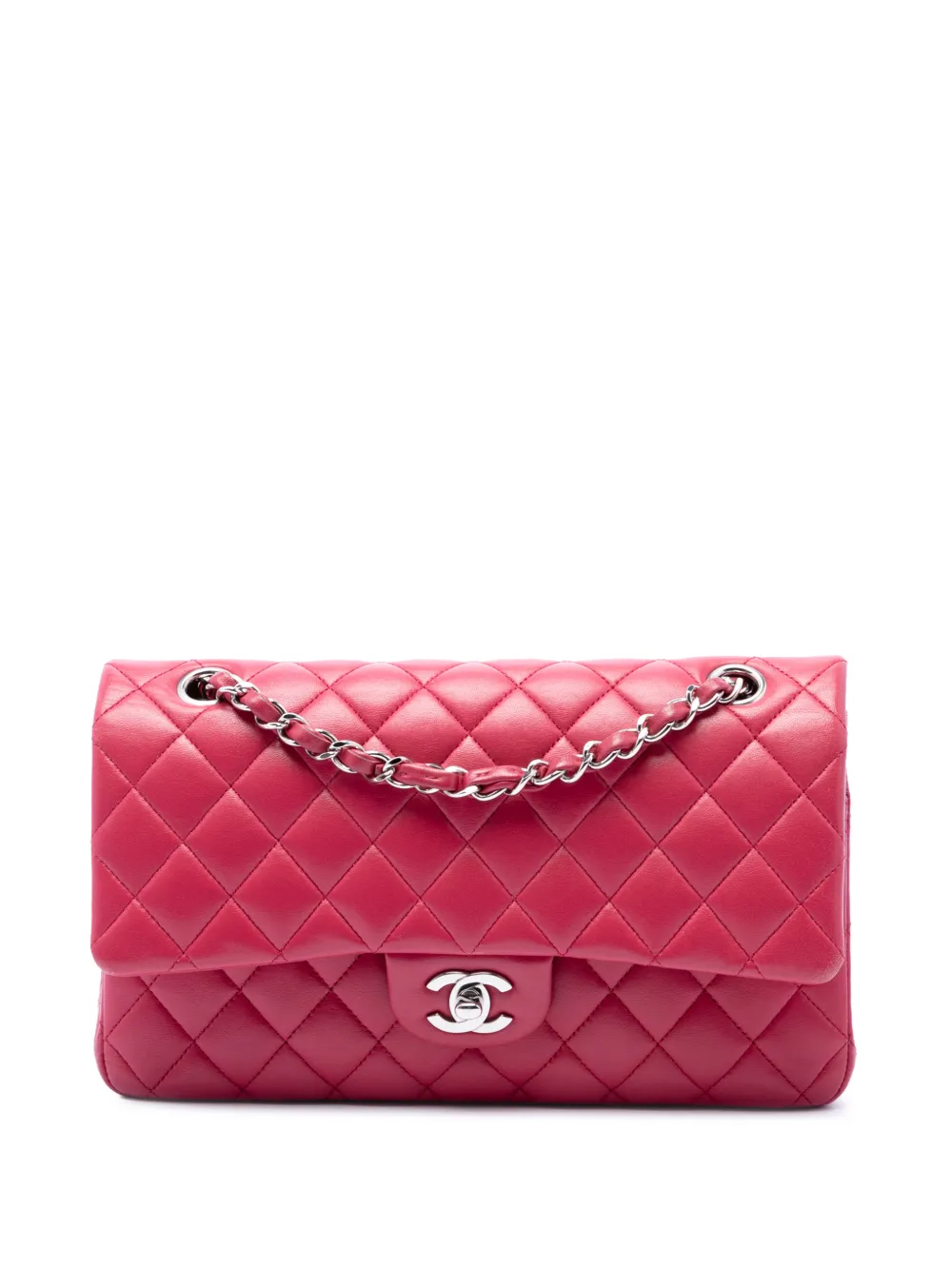CHANEL Pre-Owned 2018-2019 Medium Classic Lambskin Double Flap shoulder bag - Rosa