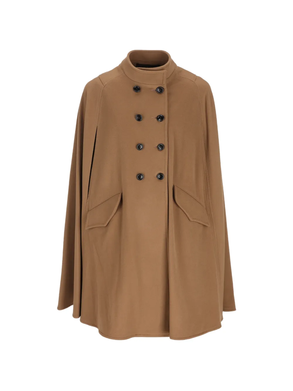 IL TABARRO Hepburn double-breasted high-neck cape - Braun