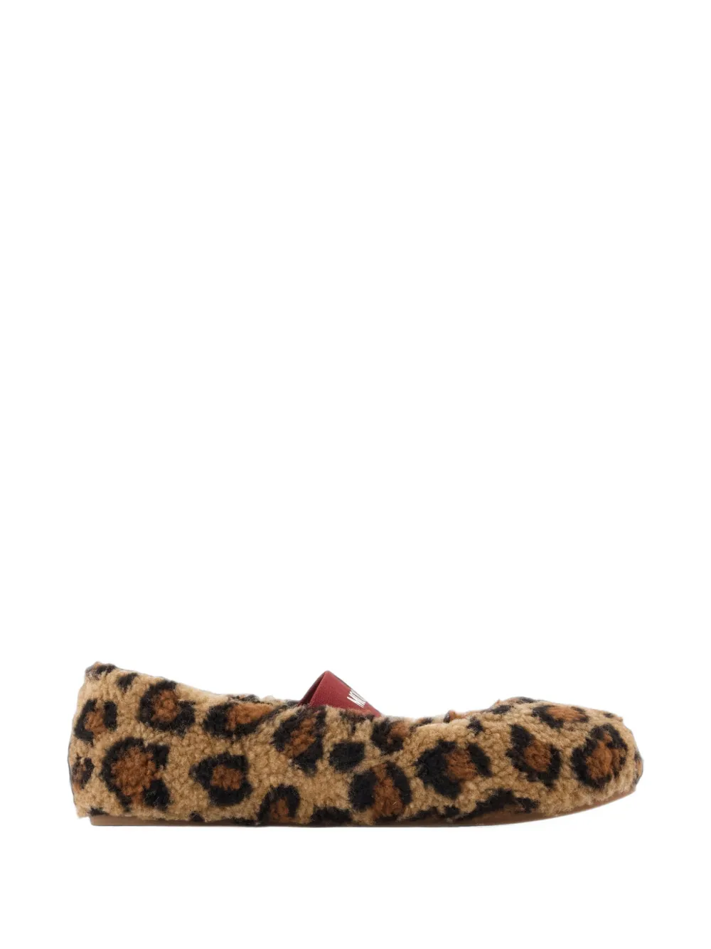 Moon Boot leopard-print shearling ballet flats - Marrone