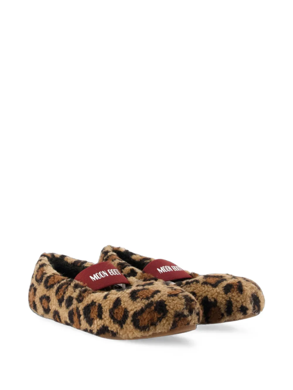 Moon Boot leopard-print shearling ballet flats Bruin