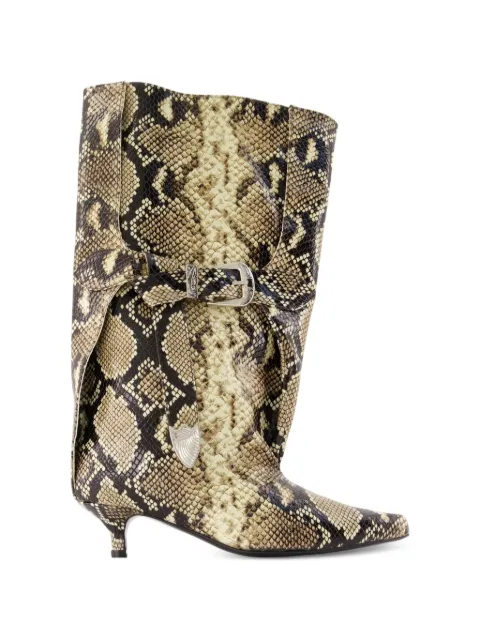 Toga Pulla botas con efecto de piel de serpiente