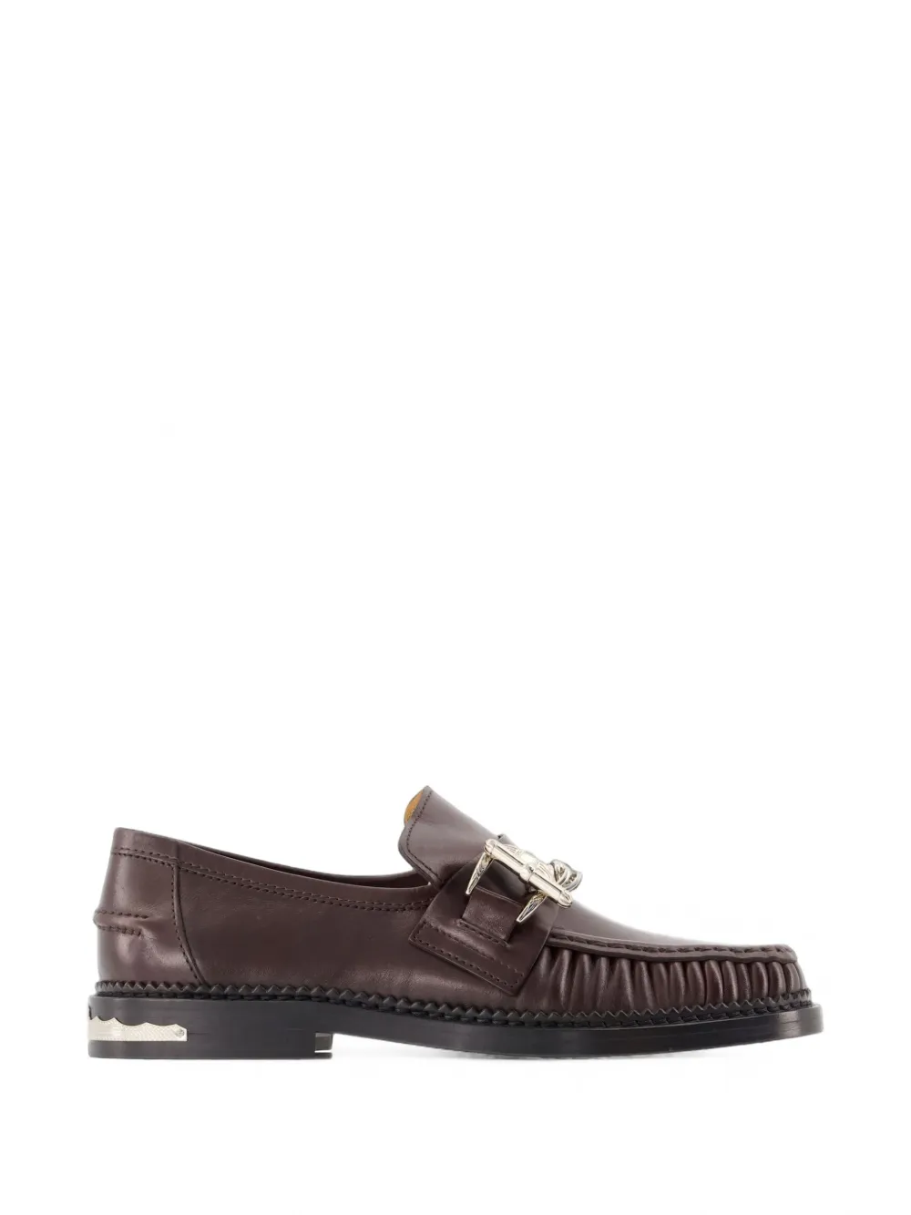 Toga Pulla chain-embellished ruched loafers - Marrone