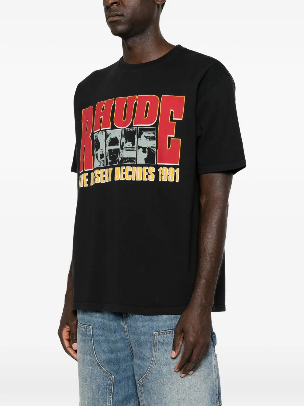 RHUDE T-shirt met grafische print Zwart