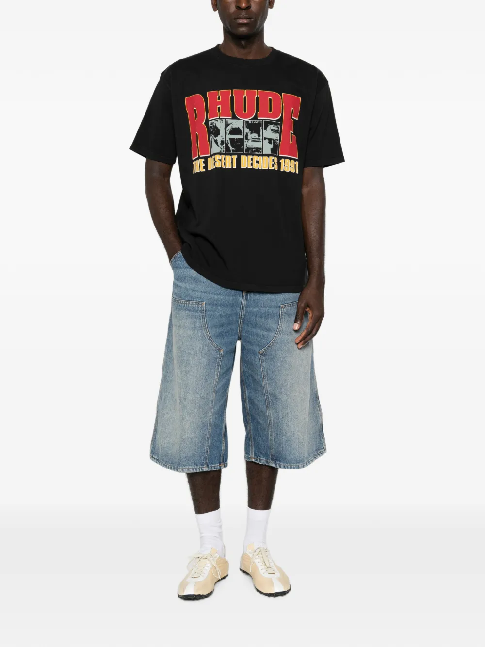 RHUDE T-shirt met grafische print Zwart