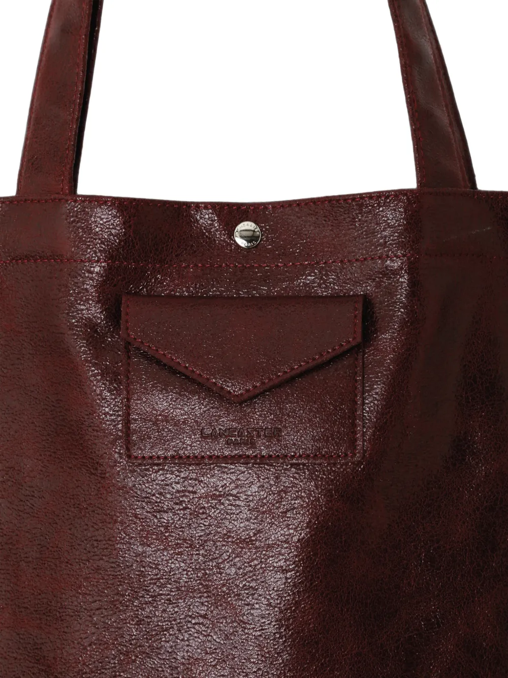 Lancaster crinkled-finish tote bag Rood