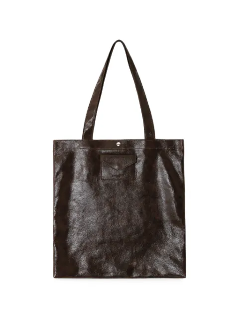 Lancaster crinkled-finish tote bag