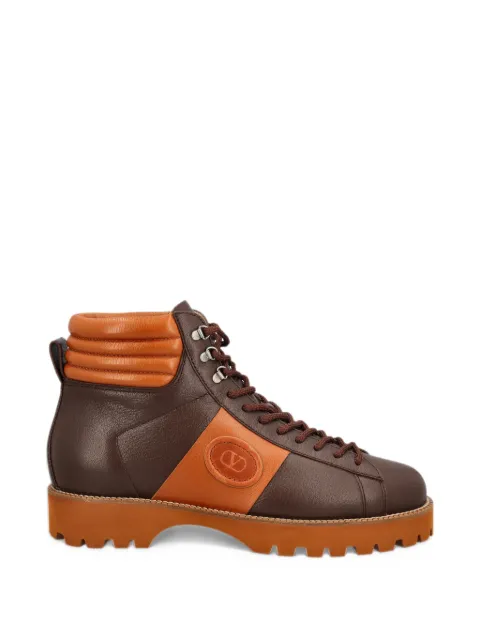 Valentino Garavani logo-embossed leather ankle boots