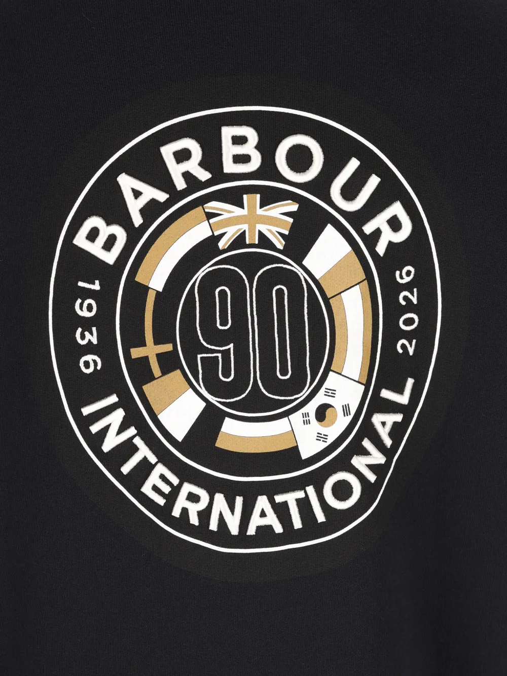 Barbour 90th Anniversary trui met logopatch Zwart