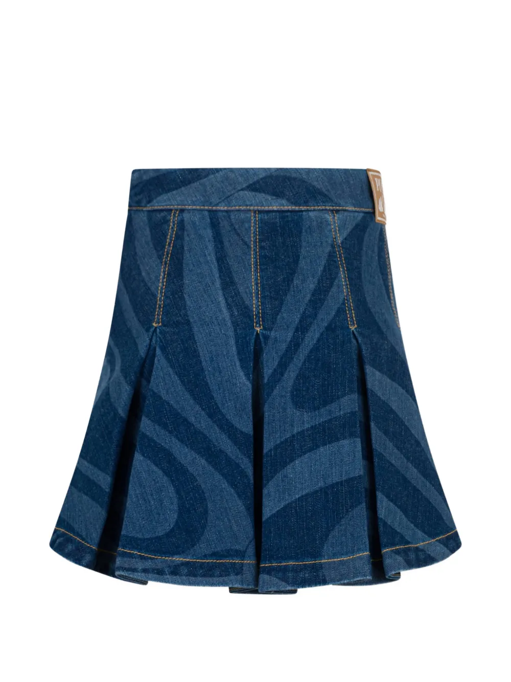 PUCCI Junior Marmo-print pleated skirt - Blu