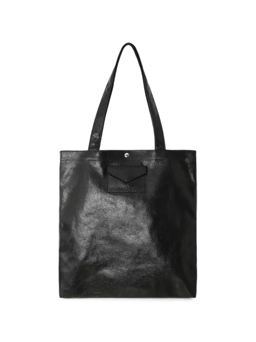 Lancaster crinkled-effect tote bag - Schwarz