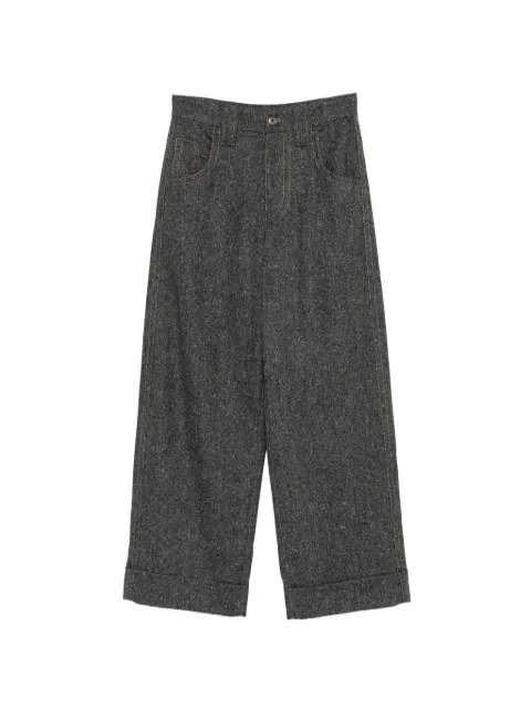Brunello Cucinelli pantalones anchos con efecto moteado