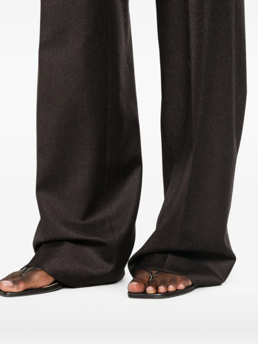 Berwich Patrizia wollen broek met gekreukt effect Bruin