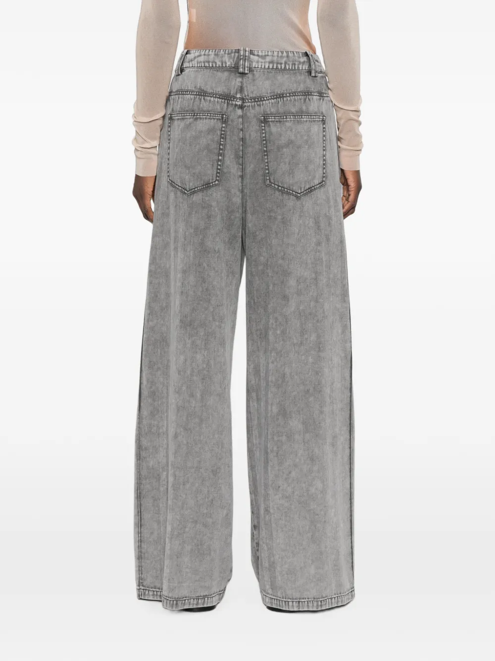 Patrizia Pepe Geplooide broek met verwassen effect Grijs