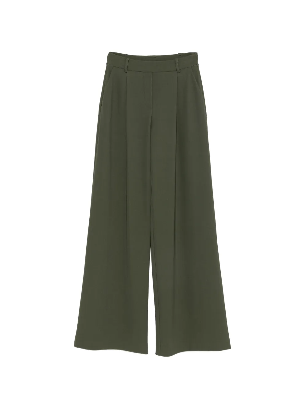 Patrizia Pepe Wide-Leg-Hose mit Bundfalten - Grün