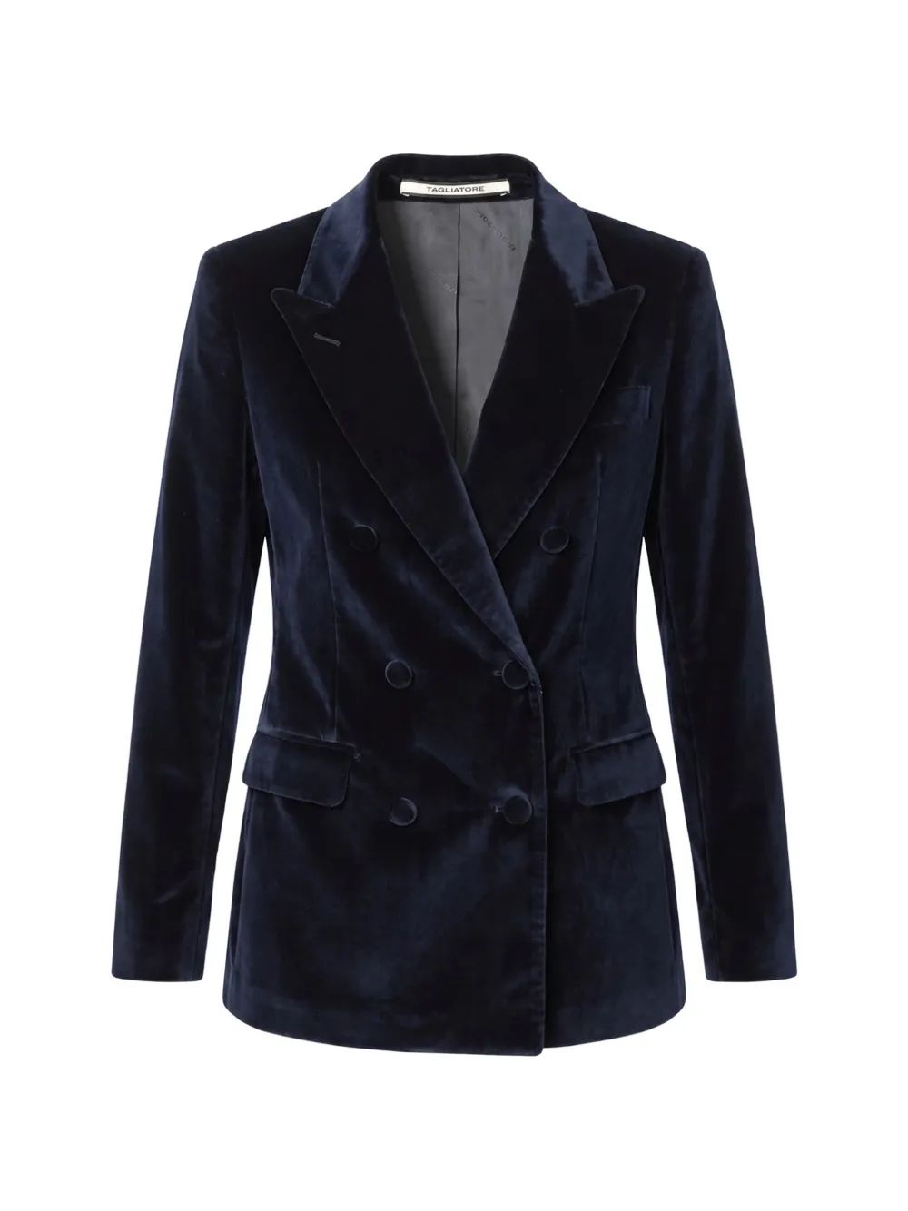 Tagliatore Paris double-breasted velvet blazer - Blau