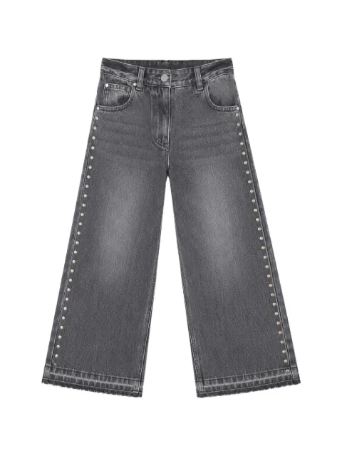 Stella McCartney Kids stud-embellished frayed jeans