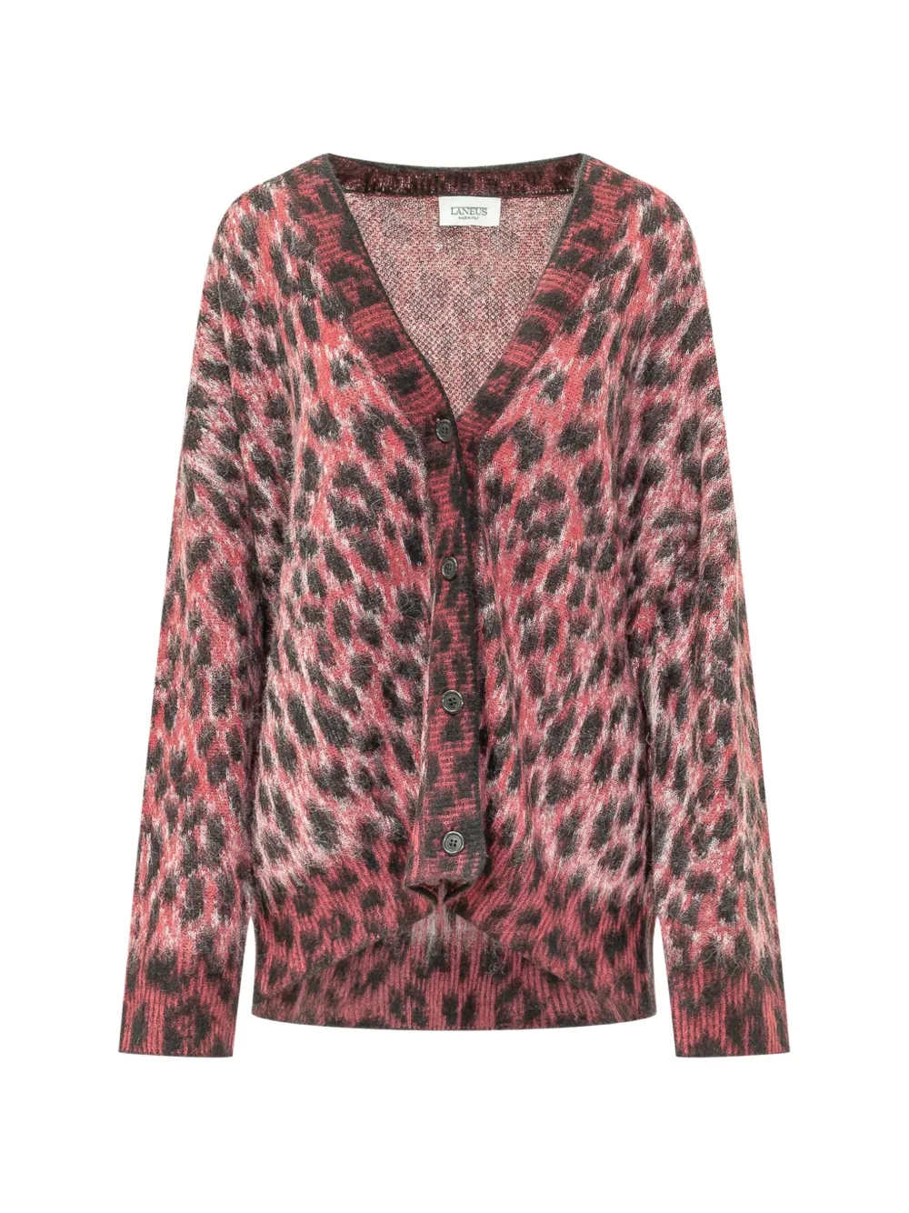 Laneus leopard-print oversized cardigan - Rot