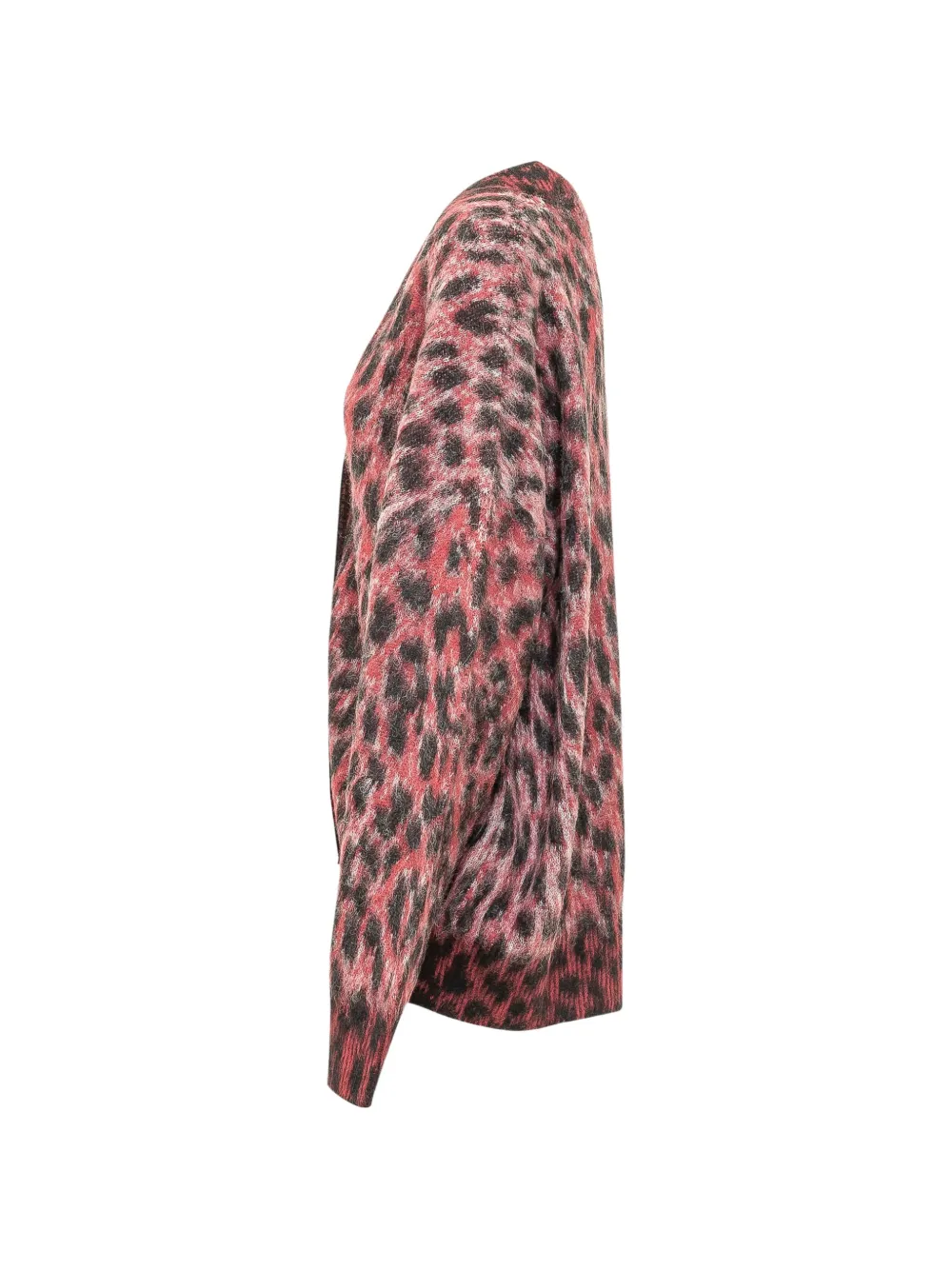 Laneus leopard-print oversized cardigan Rood