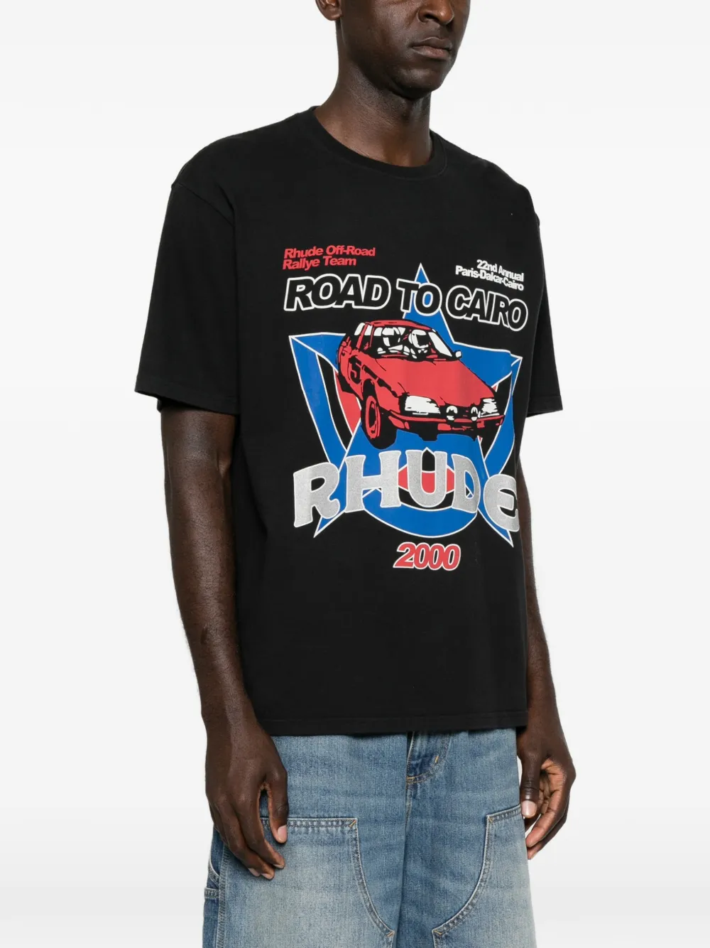 RHUDE T-shirt met grafische print Zwart