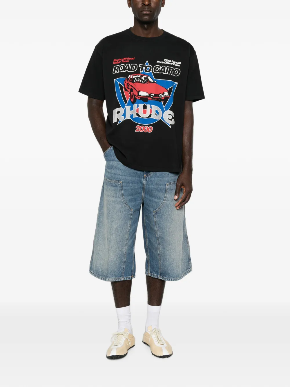 RHUDE T-shirt met grafische print Zwart