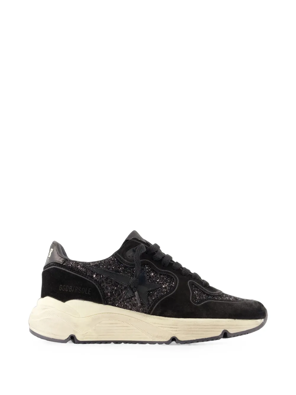 Golden Goose Running glitter-embellished sneakers Zwart