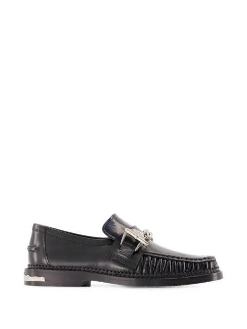 Toga Pulla chain-embellished ruched leather loafers