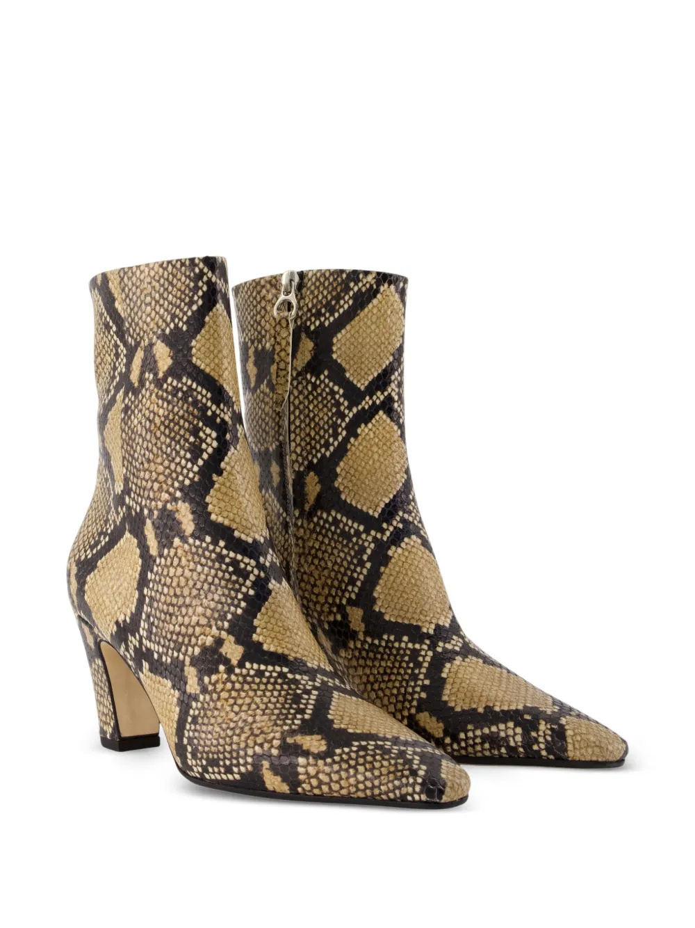 Aeyde Maris snake-effect ankle boots Bruin