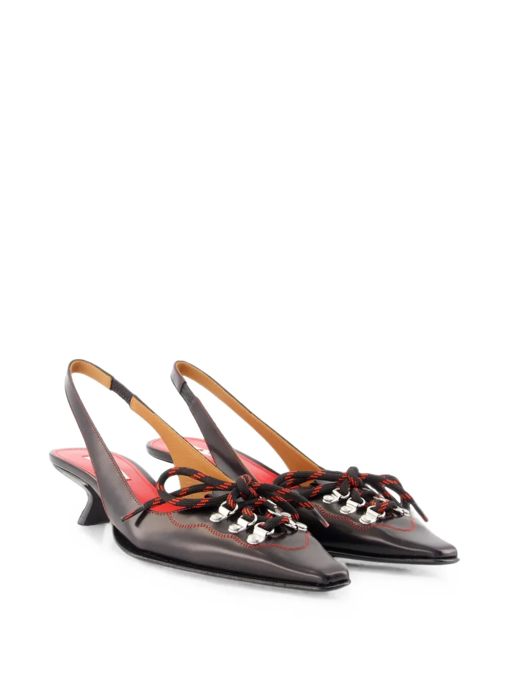 Marni lace-up slingback pumps Zwart