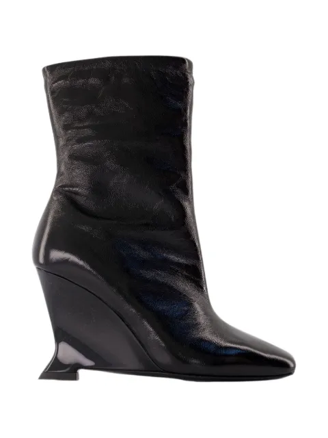 Balmain patent-leather wedge ankle boots