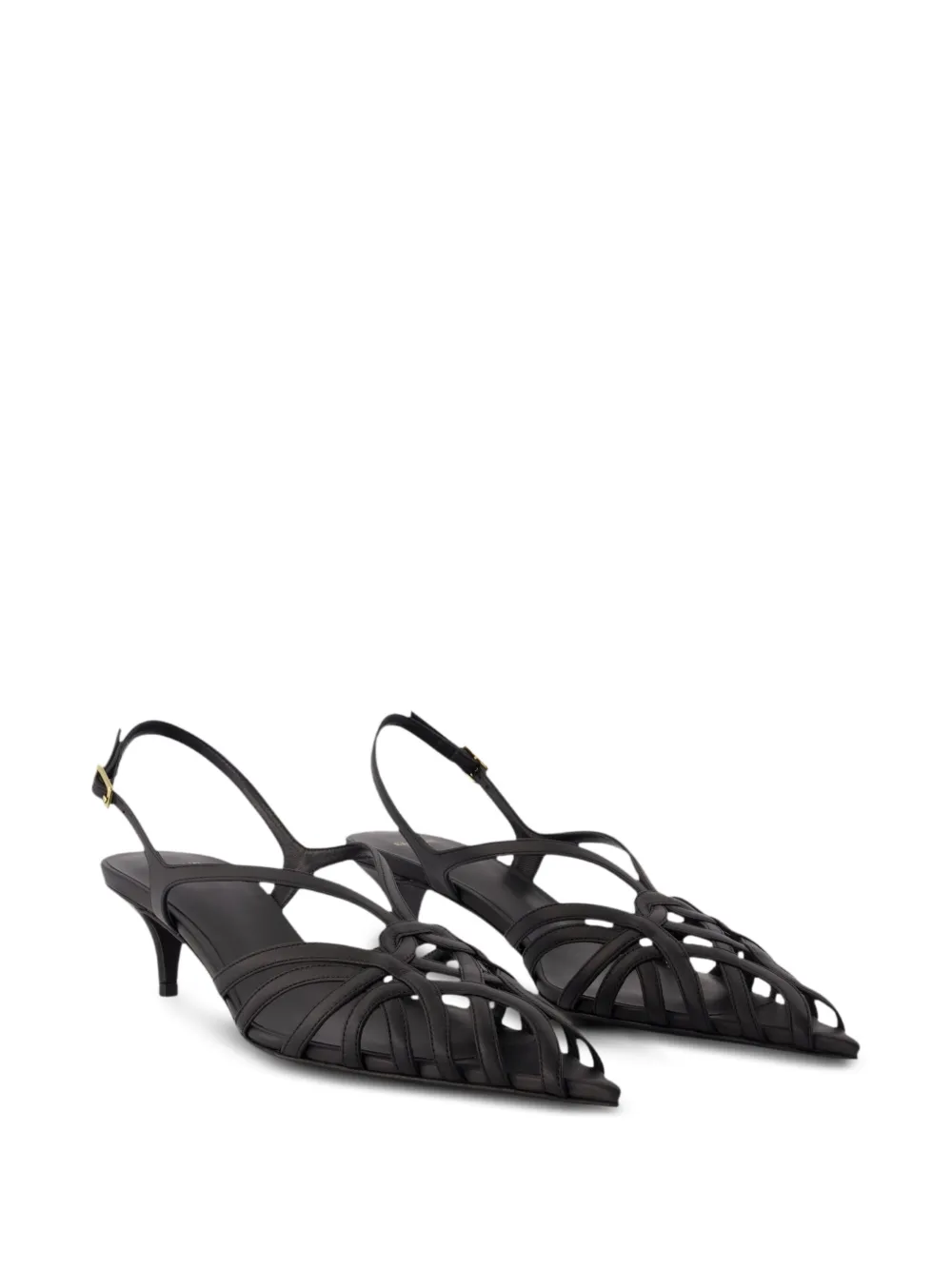 Balmain caged leather sandals Zwart