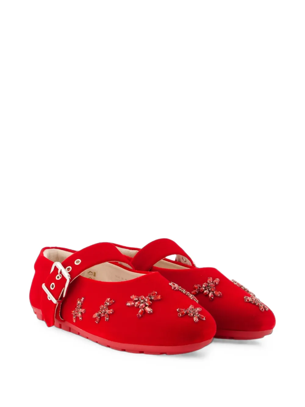 Simone Rocha Mary Jane Turbo Ballet Flats in Red, view 2