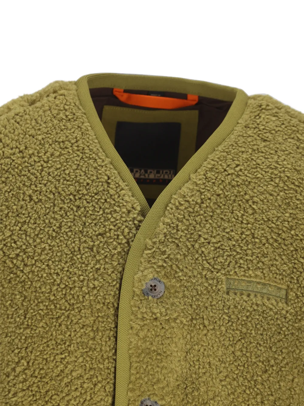 Napapijri Roldal bodywarmer met fleece textuur en logopatch Groen