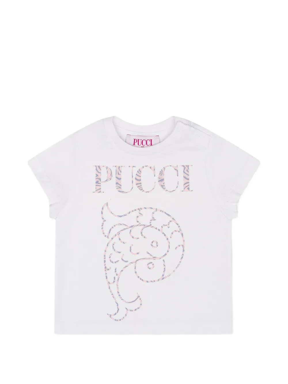 PUCCI Junior logo-print Pesce-print T-shirt - Bianco