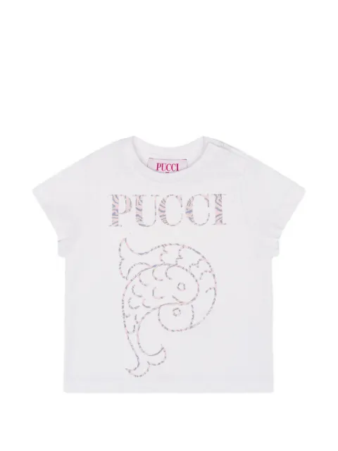 PUCCI Junior logo-print Pesce-print T-shirt