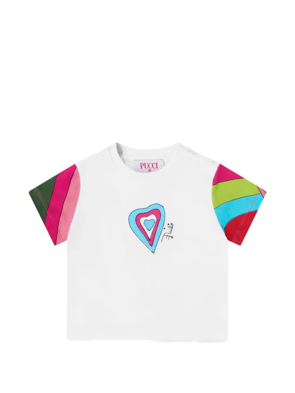PUCCI Junior heart-print T-shirt - Bianco