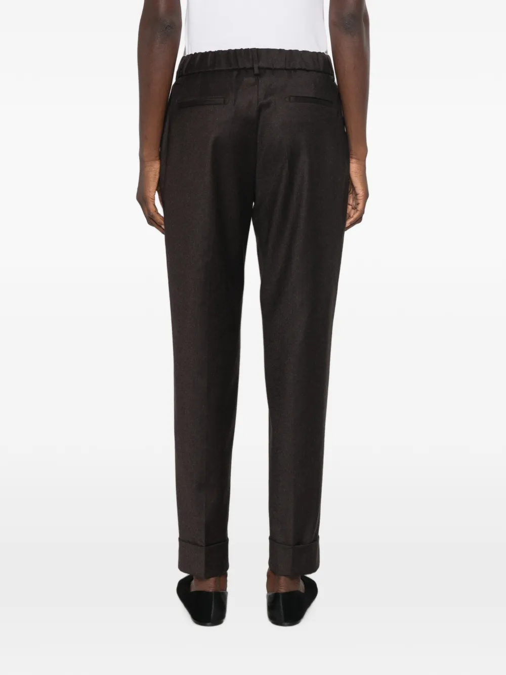 Berwich Alice Long omgeslagen broek met geplooid detail Bruin
