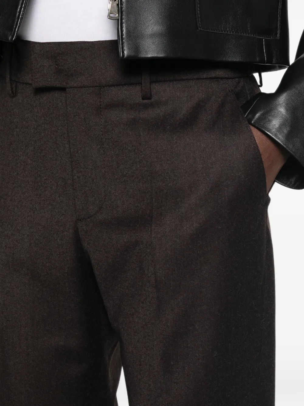 Berwich Alice Long omgeslagen broek met geplooid detail Bruin