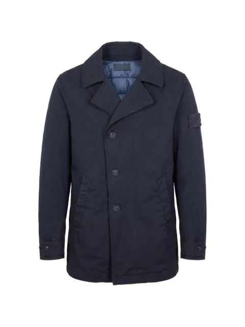 Stone Island logo-patch button-up coat