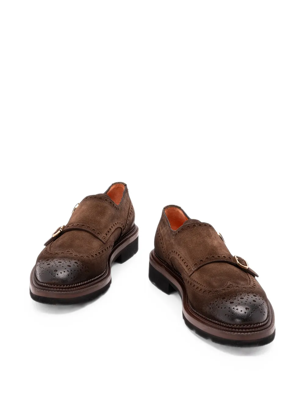 Santoni Kalamabuck double-strap loafers Bruin