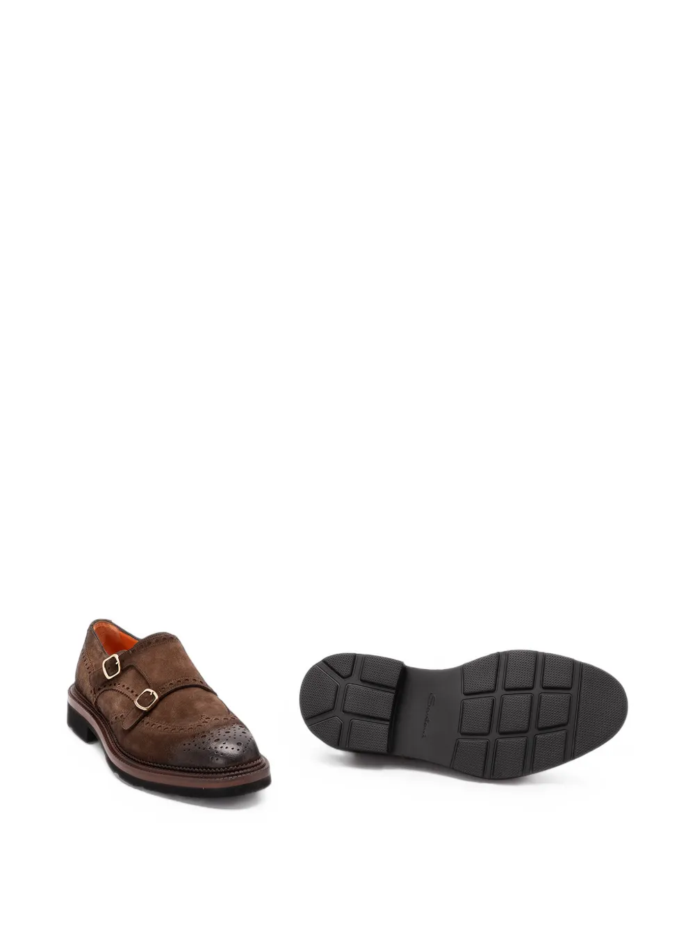 Santoni Kalamabuck double-strap loafers Bruin