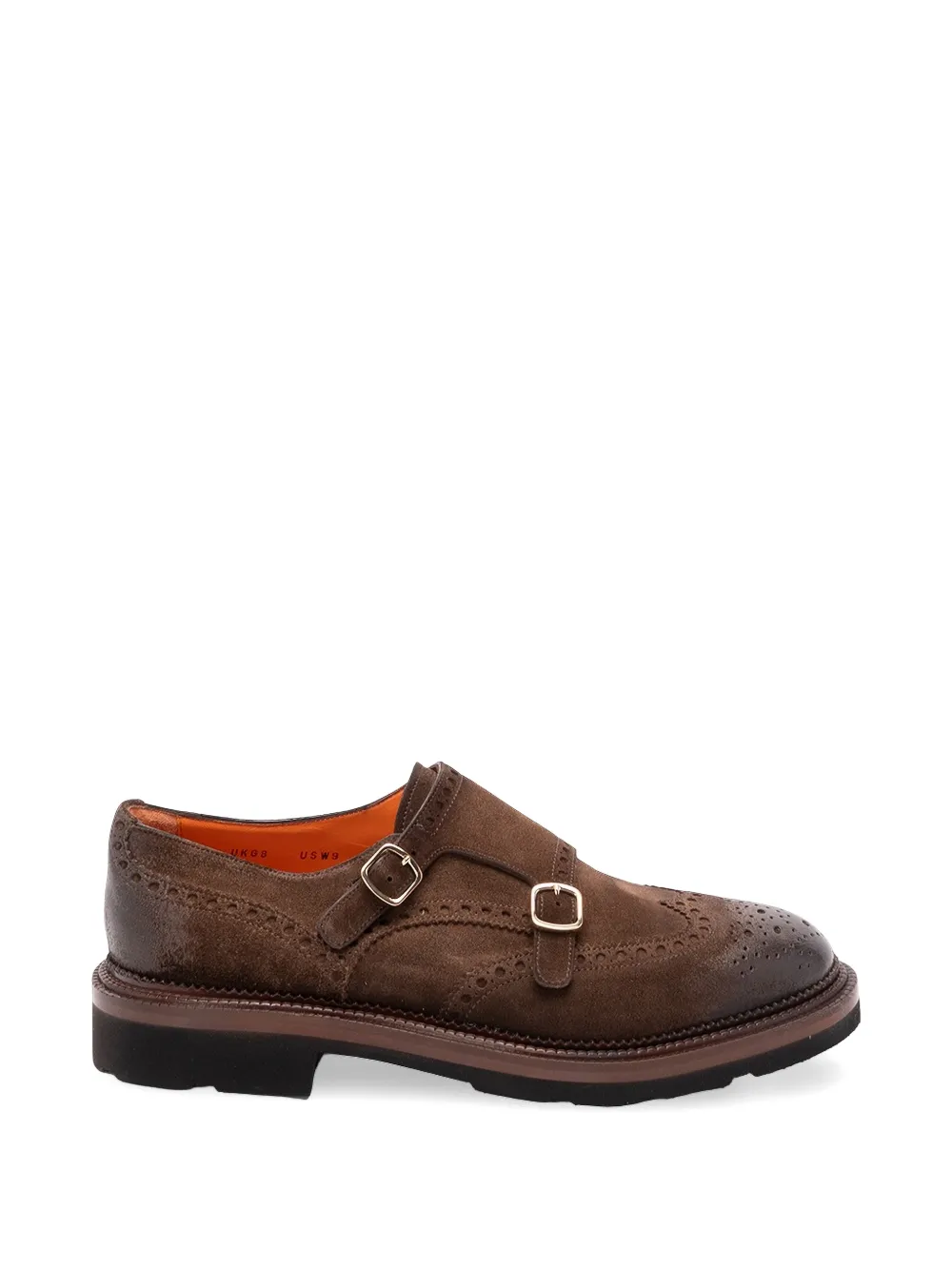 Santoni Kalamabuck double-strap loafers Bruin
