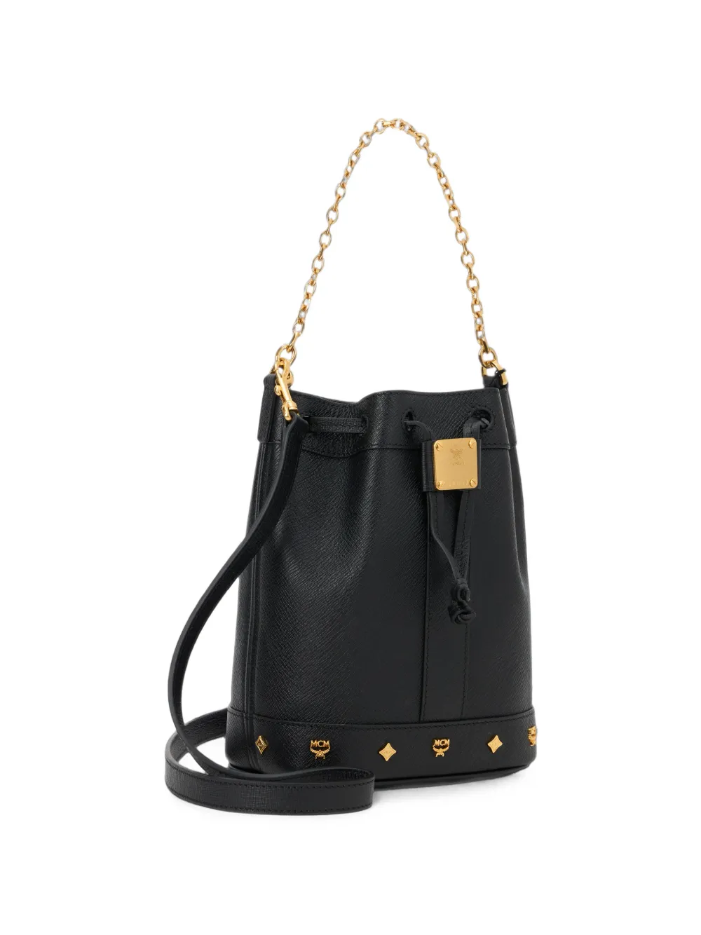 MCM Pina kleine bucket-tas met logoplakkaat Zwart