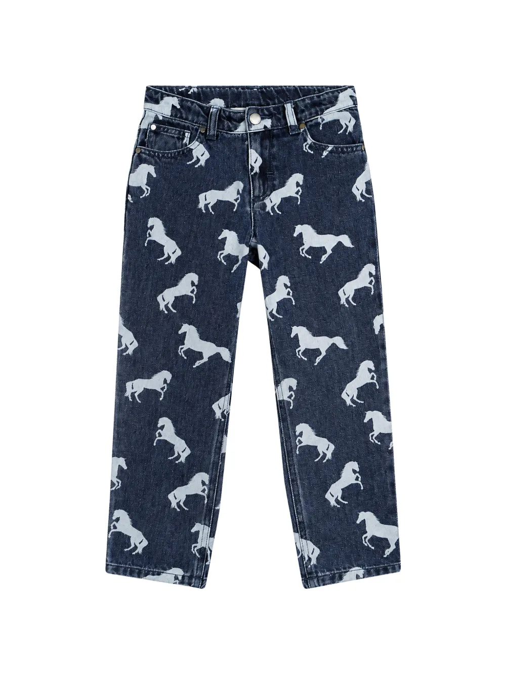 Stella McCartney Kids horse-print jeans - Blau