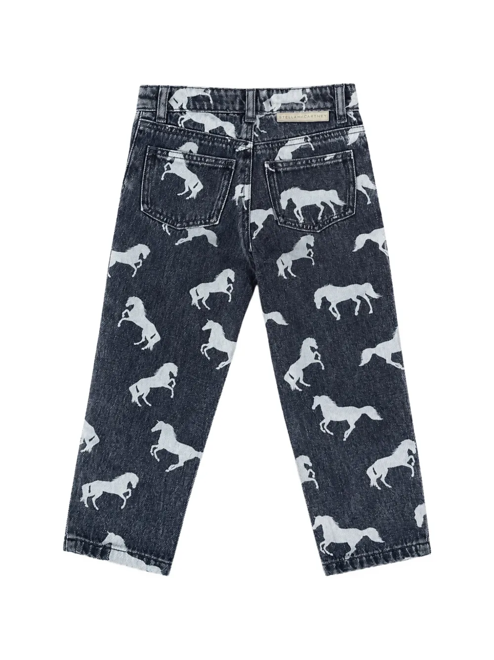 Stella McCartney Kids Jeans met paardenprint Blauw