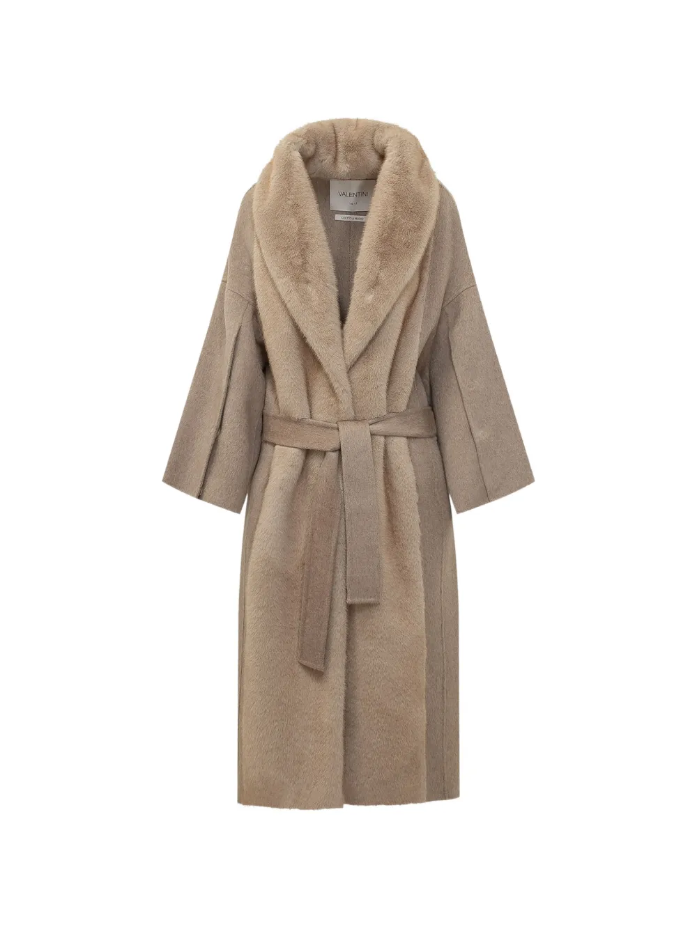 VALENTINI 1972 faux-fur trim belted coat
